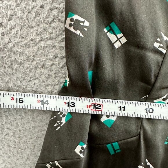 MIKAEL AGHAL Silk Dress Made in Italy Pleated Sheath Novelty Print - Picture 4 of 16